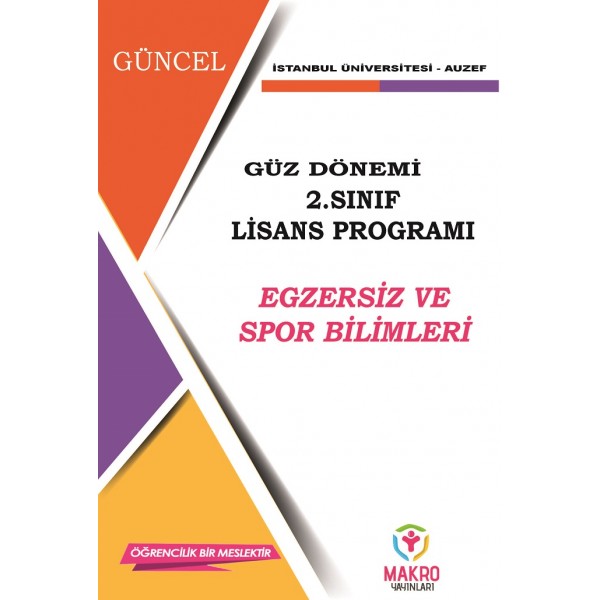 Auzef Egzersiz ve Spor Bilimleri 2. Sınıf (Lisans) Güz Dönemi