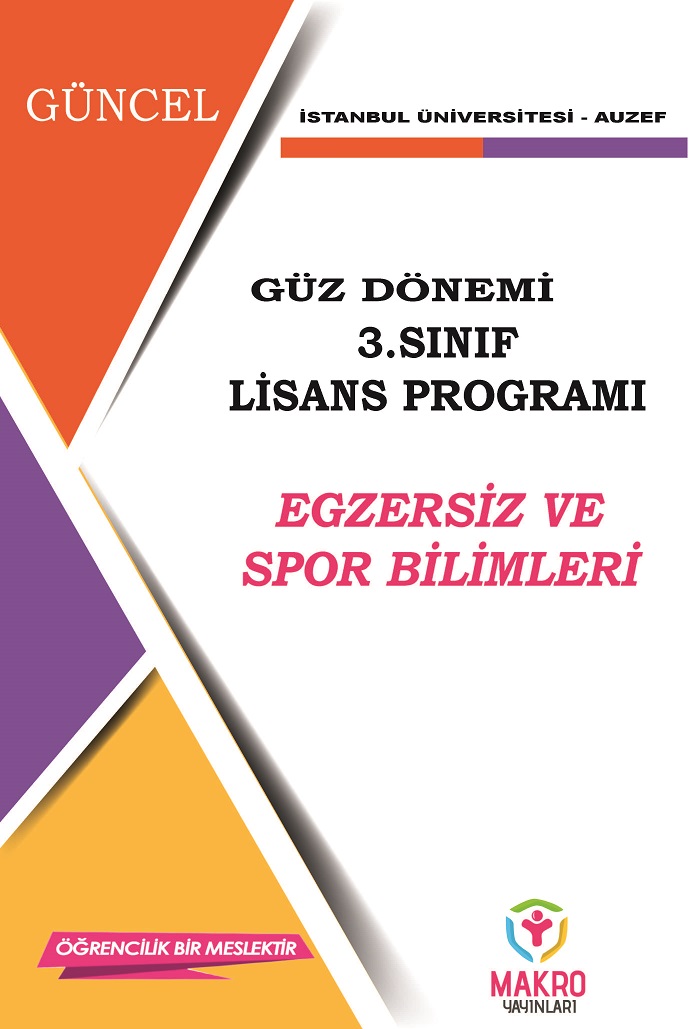 Auzef Egzersiz ve Spor Bilimleri 3. Sınıf (Lisans) Güz Dönemi