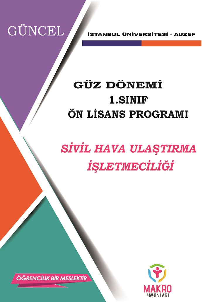 Auzef  Sivil Hava Ulaştırma İşletmeciliği 1. Sınıf (Ön Lisans) Güz Dönemi Ders Kitapları (SADECE 4 ANA DERS)