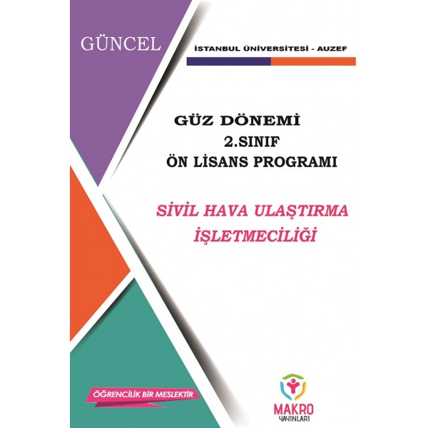 Auzef  Sivil Hava Ulaştırma İşletmeciliği 2. Sınıf (Ön Lisans) Güz Dönemi Ders Kitapları 