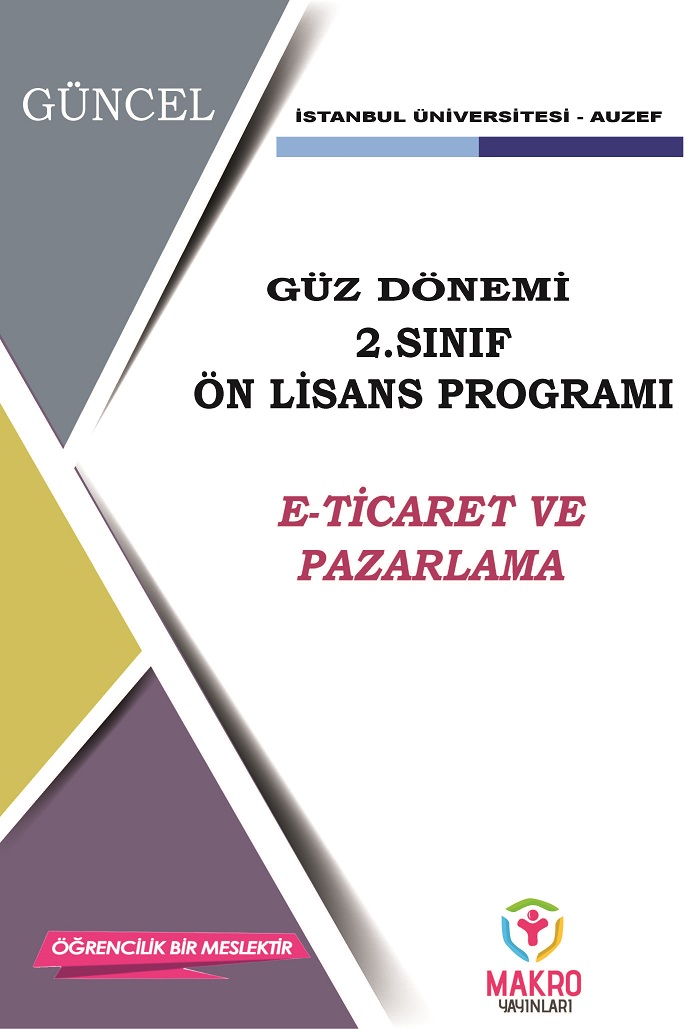 Auzef E- Ticaret 2. Sınıf (Ön Lisans) Güz Dönemi Ders Kitapları (SADECE 4 ANA DERS)